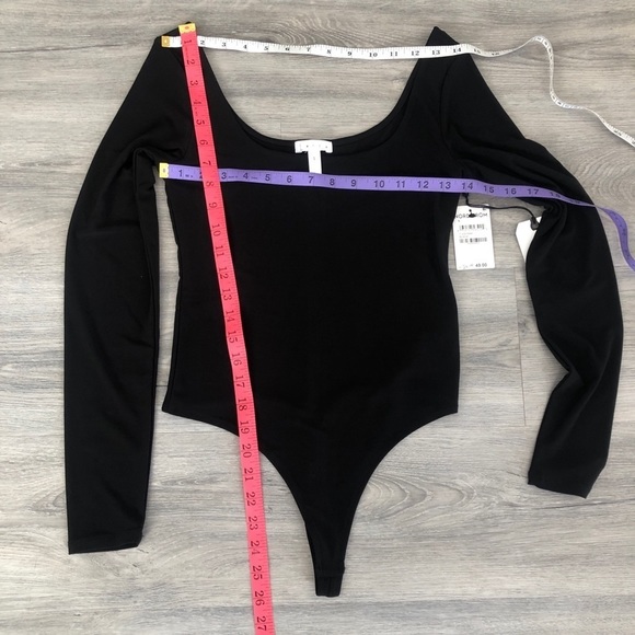 Leith Double Scoop Long Sleeve Thong Bodysuit- NWT - Picture 10 of 10